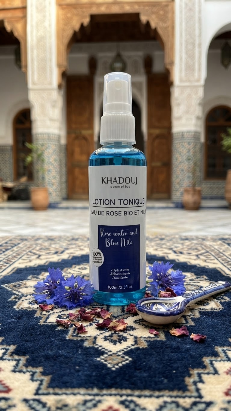 Lotion Tonique Eau de Rose Bio et Nila – Khadouj Cosmetics 100ml